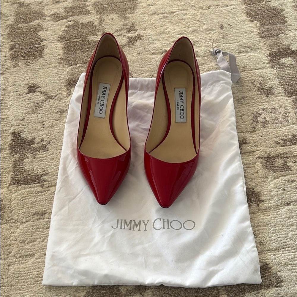 Jimmy Choo Red Patent Leather Pumps 39.5 US 9.5